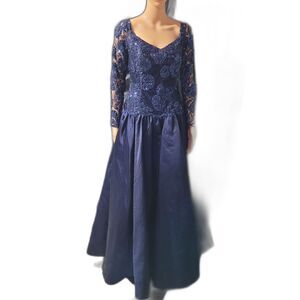 Joanna Mastroianni Stunning Royal Blue Gown With Beading & Sequins Sz 8